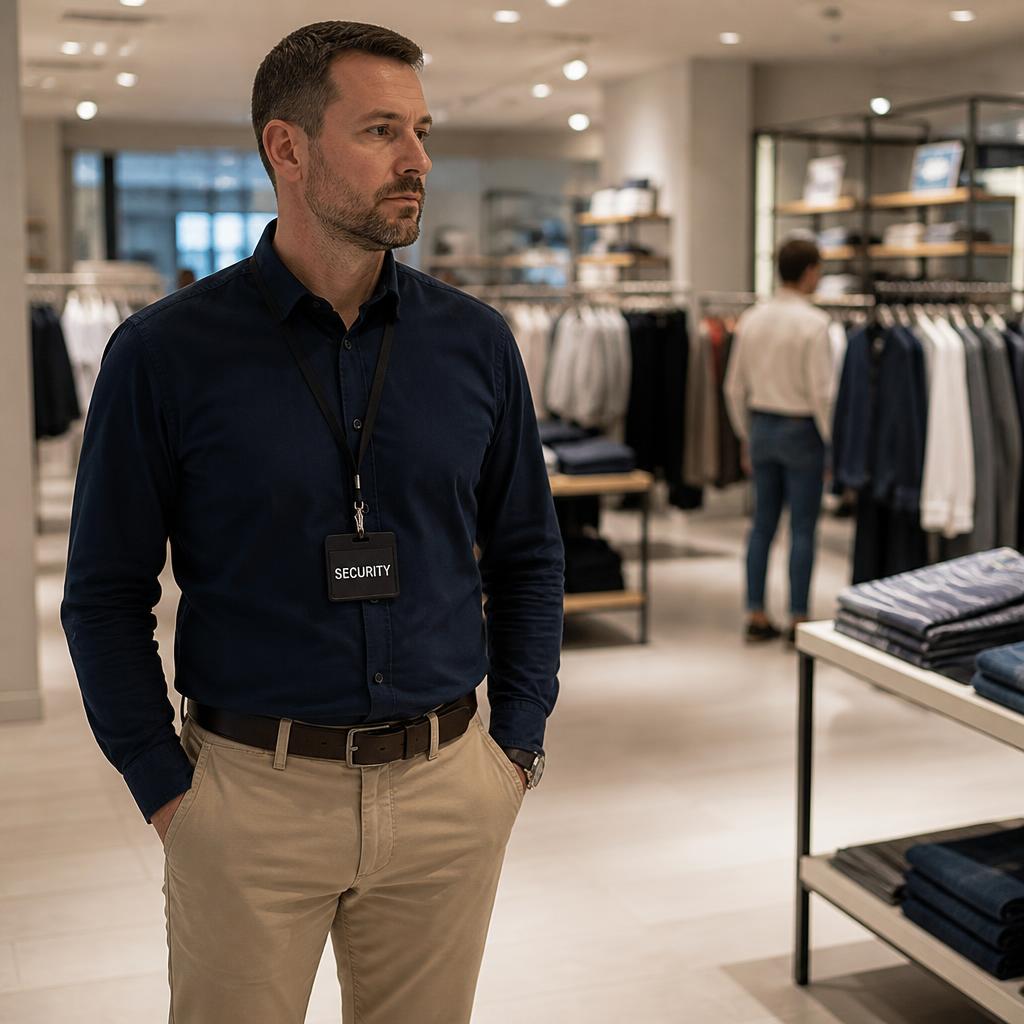 Diskreter Kaufhausdetektiv in ziviler Kleidung im Einzelhandel